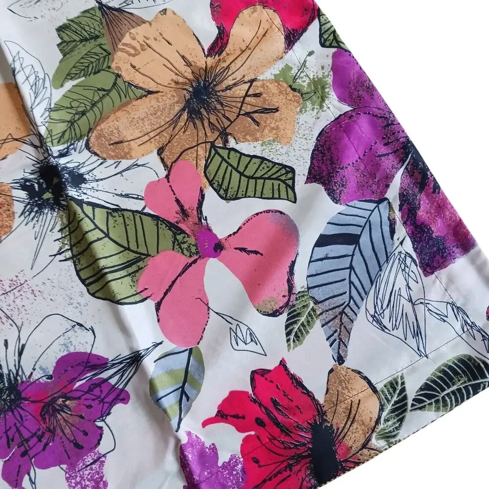 2 Bed Pillow Cases Vintage Art‎ Deco Floral Tropical 20 x26 Colorful REVERSIBLE
